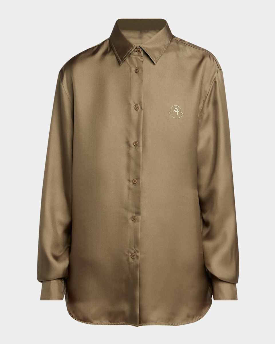 x Qiu Hao Long-Sleeve Silk Twill Shirt